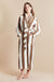 Chicago Striped Womens Dressing Gown - Model Front | Bown of London